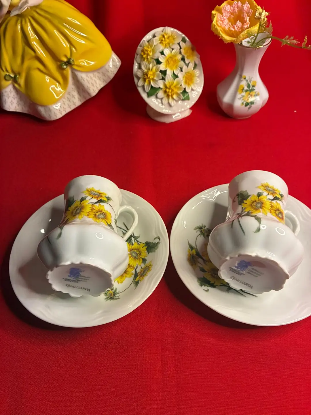 A. Giraud & Cie Limoges “Gaillarda” 2’li Çikolata Boy Fincan Takımı – Fransız Vintage Porselen