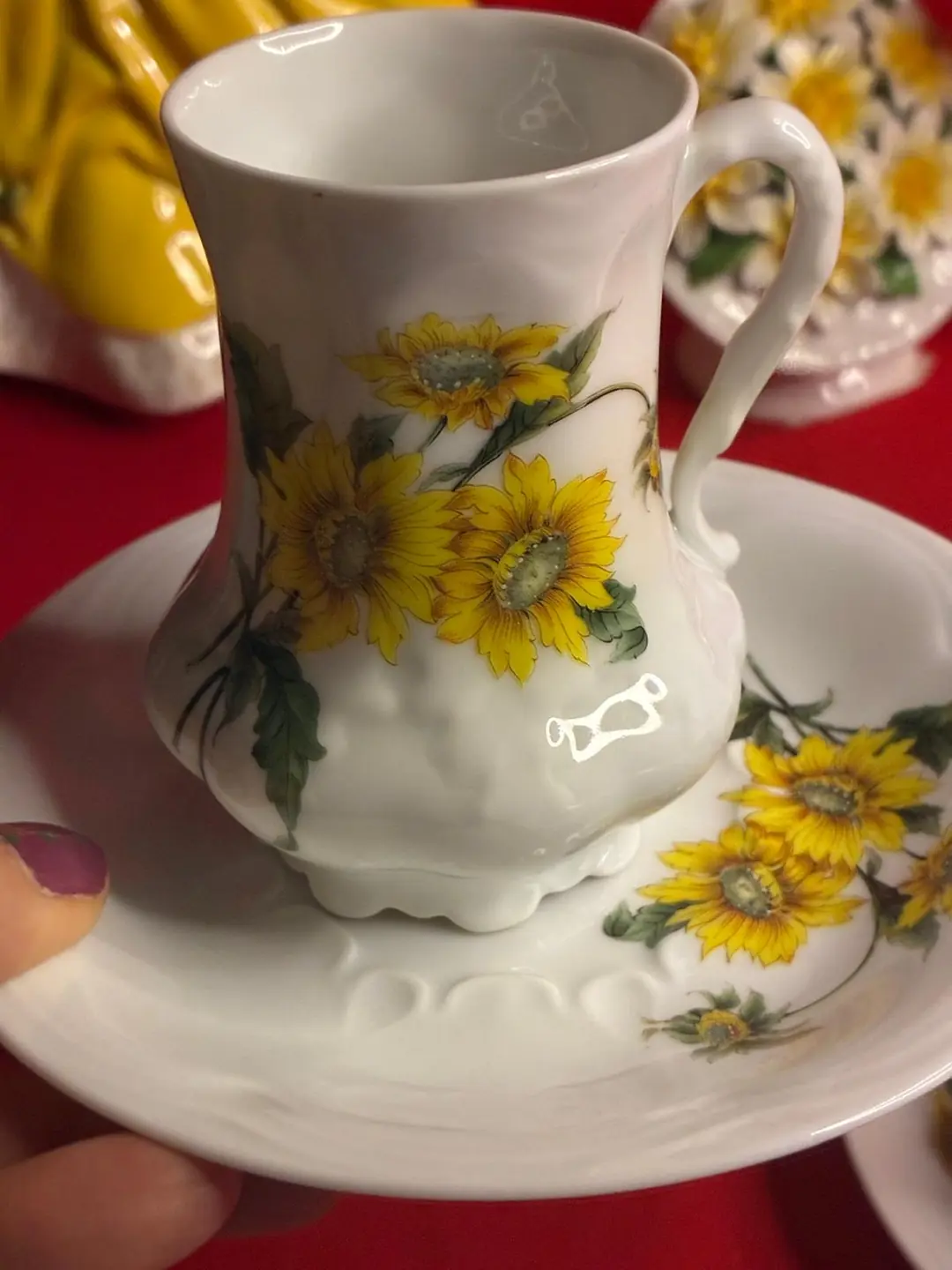 A. Giraud & Cie Limoges “Gaillarda” 2’li Çikolata Boy Fincan Takımı – Fransız Vintage Porselen