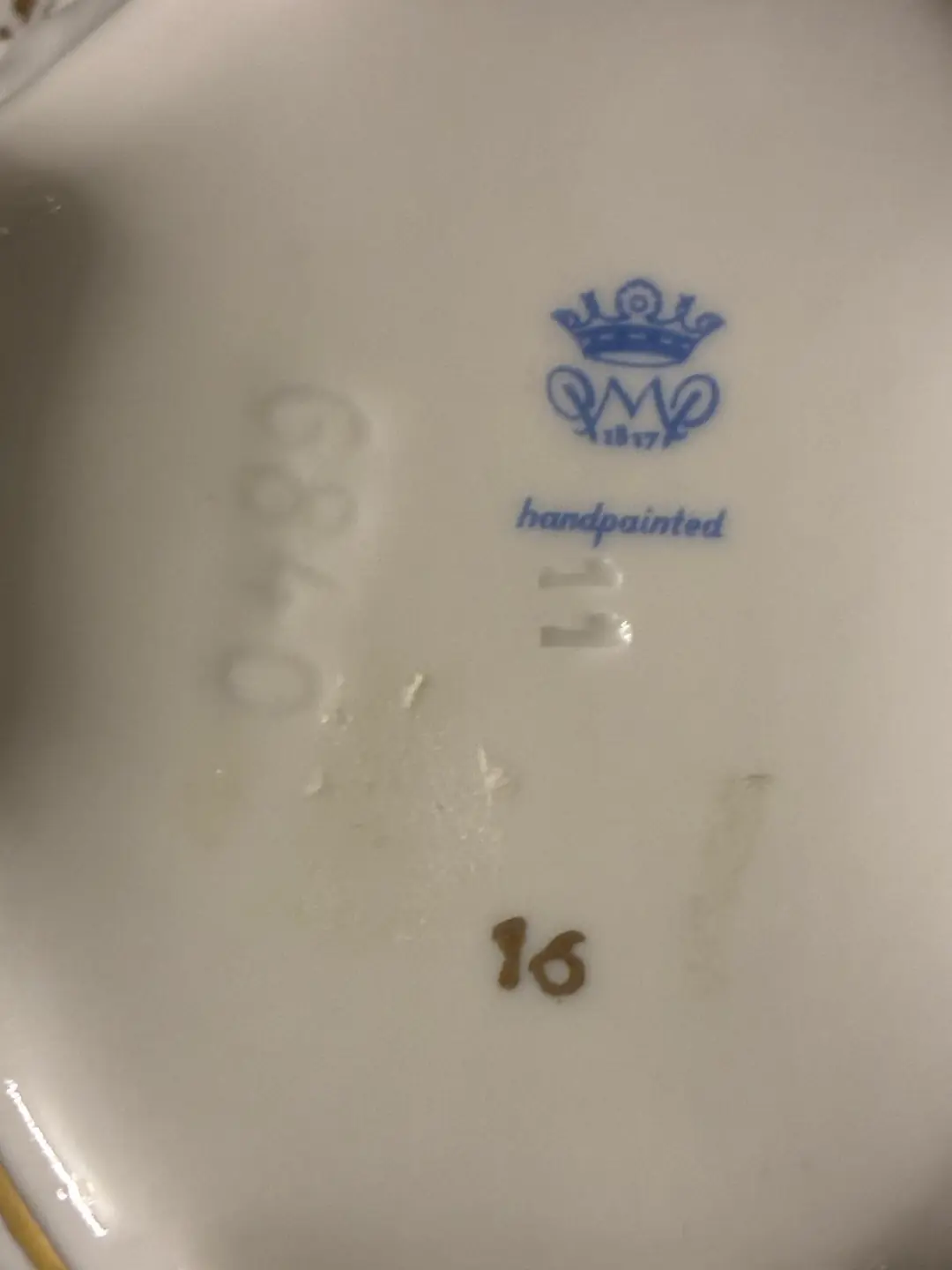 Alman Dresden Stili El Boyama Porselen Şekerlik Sepet