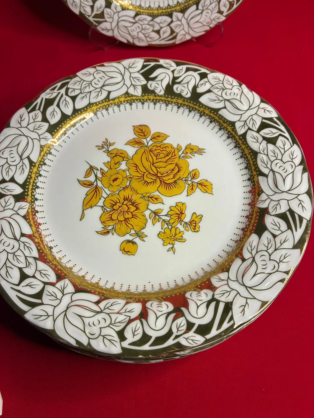 Çek Haas & Czjzek Kobalt ve Altın Yaldızlı Vintage Porselen Servis & Sunum Takımı (13 Parça)