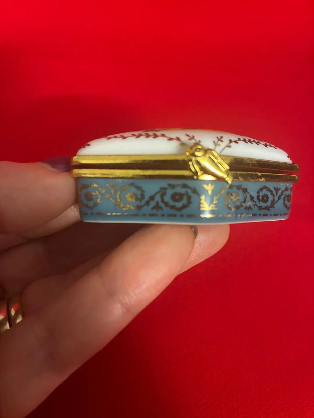 Del Prado Fine Porcelain Minyatür Bomboniere – Kuş Dekorlu – Metal Montürlü