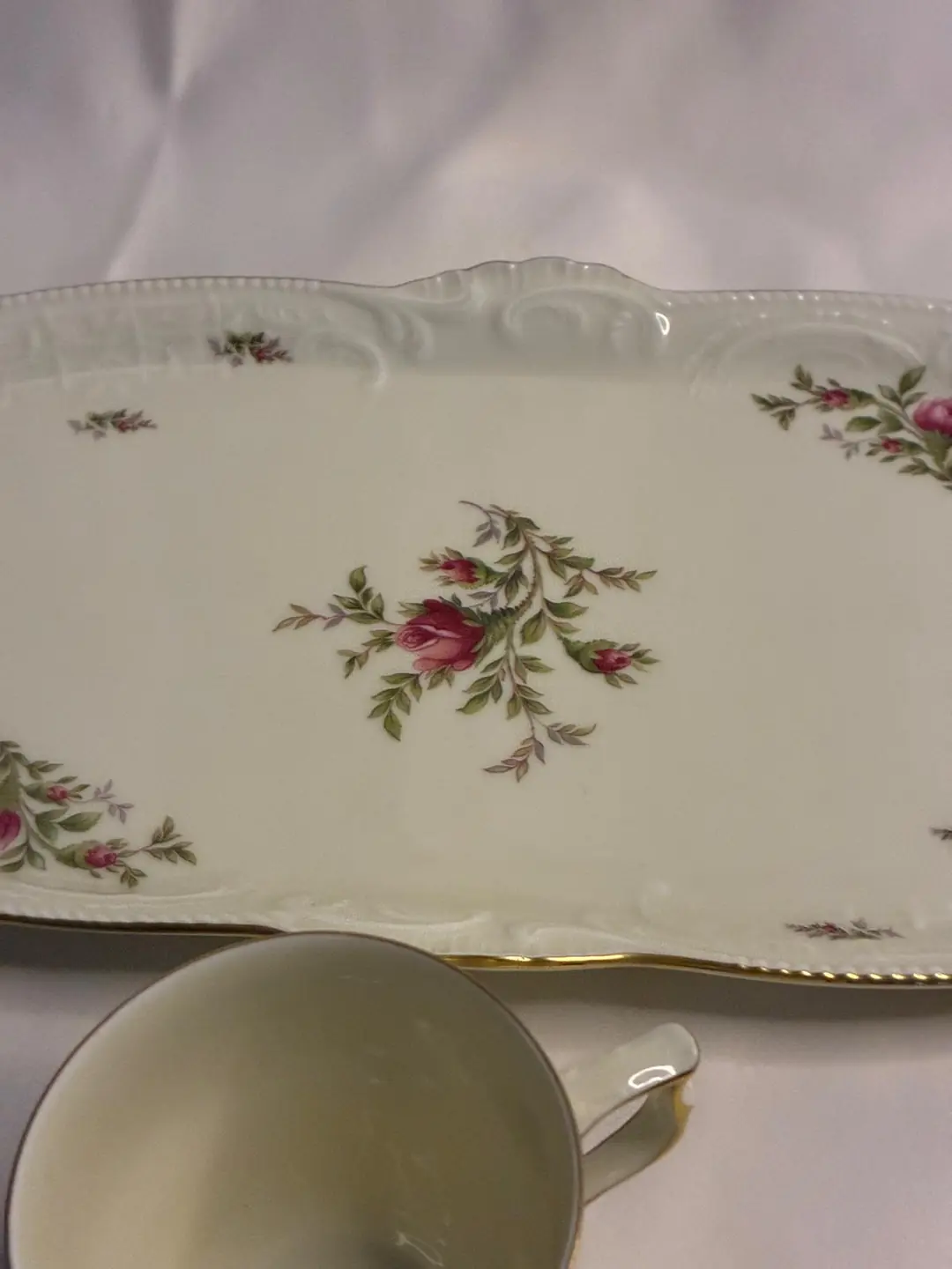 Rosenthal Classic Germany 6 Kişilik Kahve Takımı – Gül Desenli, Tepsili
